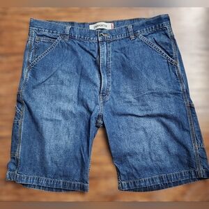 ​Levi's Carpenter Denim Jean Shorts W40 Medium Wash Workwear Utility Style